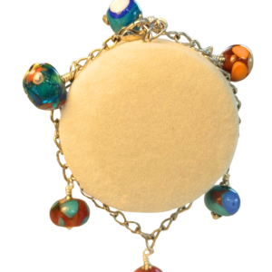 Bracelet perles de verres multicolores faites à la main